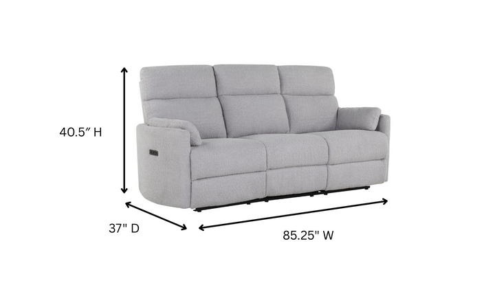Global Furniture Fluffy Dolphin 3 Seater Fabric Power Recliner Sofa