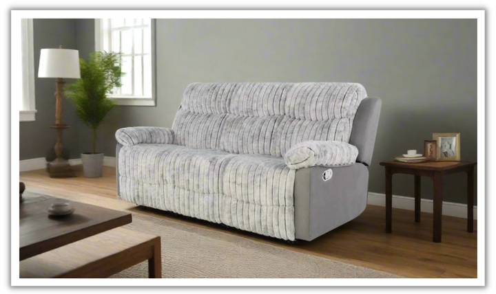Global Furniture Lusso 3-Seater Gray Fabric Recliner Sofa