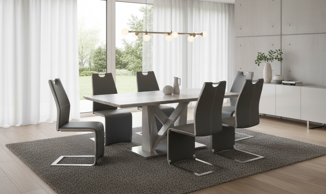 Global Furniture Sismic Dining Table with Amplitude Chair-jennifer furniture