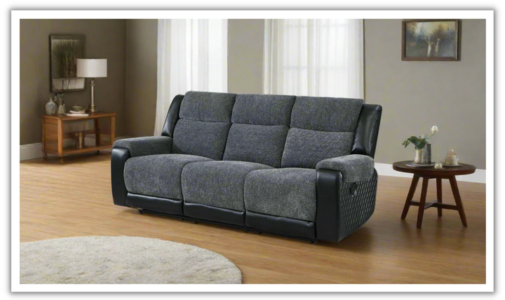 Global Furniture Veilwalkers 3-Seater Gray Fabric Recliner Sofa