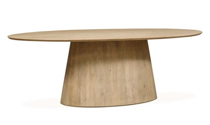 HTD Casablanca Wooden Oval Dining Table in Natural White-Jennifer Furniture