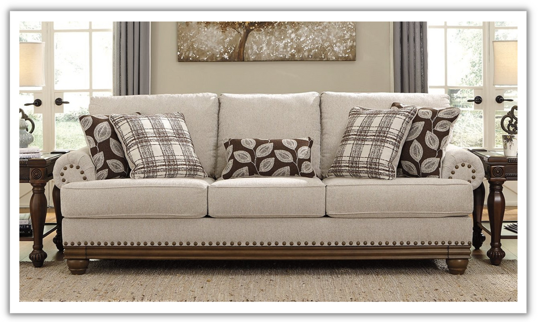 Harleson 3-Seater Fabric Sofa In Wheat