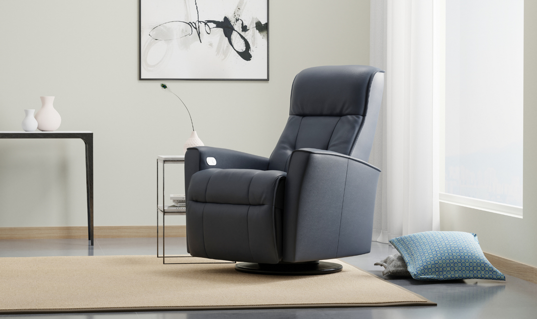 Harstad Power Recliner Chair with Swivel Base-Jennifer Furniture