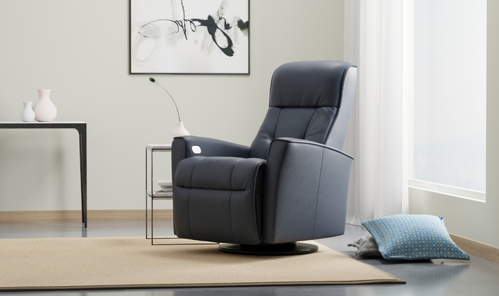 Harstad Power Recliner Chair with Swivel Base-Jennifer Furniture