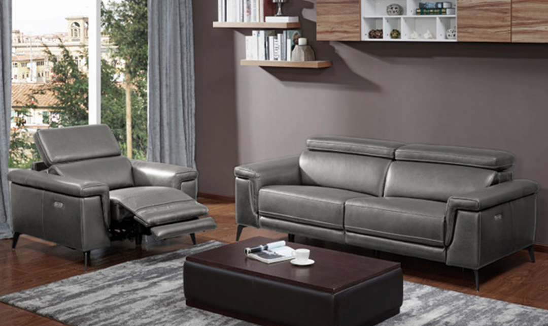 Gio Italia Hendrix Leather Power Recliner Living Room Set