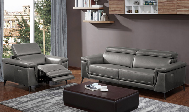 Gio Italia Hendrix Leather Power Recliner Living Room Set