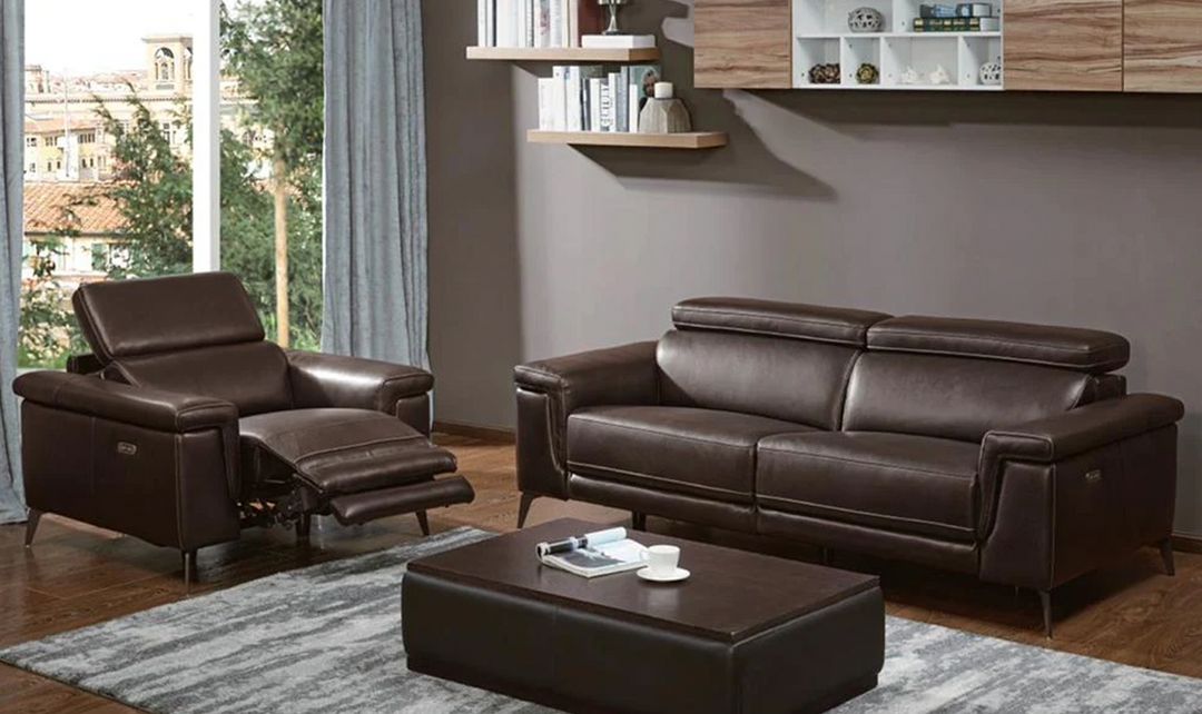 Gio Italia Hendrix Leather Power Recliner Living Room Set