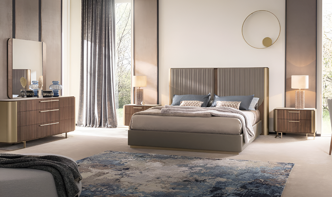 Alf Dafre Hera 2 Drawer Nightstand in Channel Walnut Wood