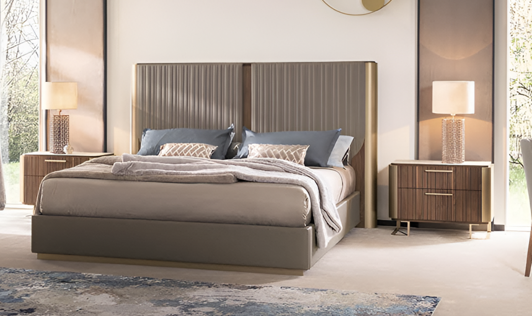 Alf Dafre Hera 2 Drawer Nightstand in Channel Walnut Wood