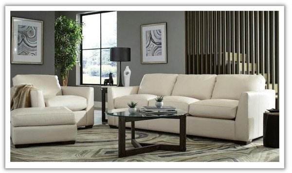 Heroes 3-seater Stationary Leather Sofa with Track Arm