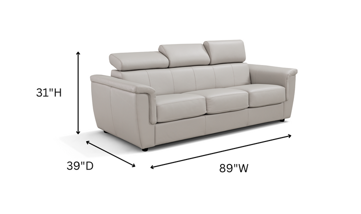 Leather Italia Hillsboro Queen Sleeper Sofa In Gray Mist