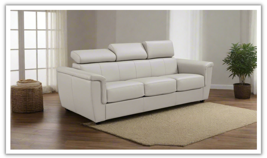 Leather Italia Hillsboro Queen Sleeper Sofa In Gray Mist