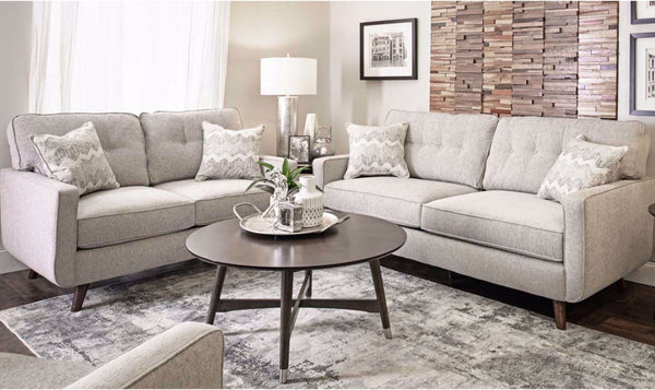 Jennifer Furniture Hollywood Living Room Set in Gray (Sofa + Loveseat)-Jennifer Furniture
