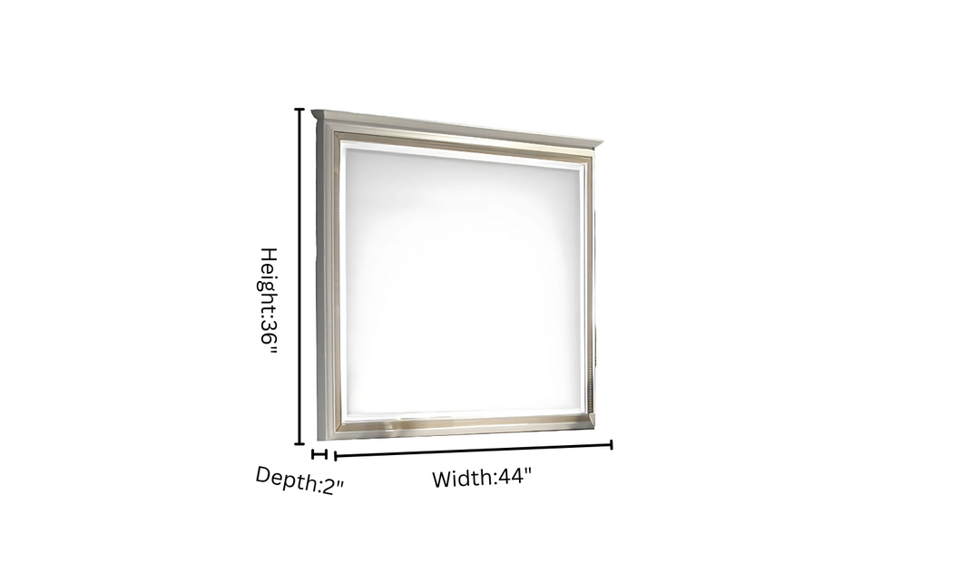 Jennifer Italia Brickfield Rectangle Mirror In Light Gray