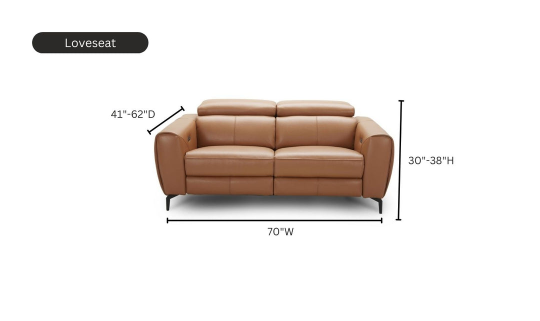 Jennifer Italia Azur Leather Power Reclining Living Room Set