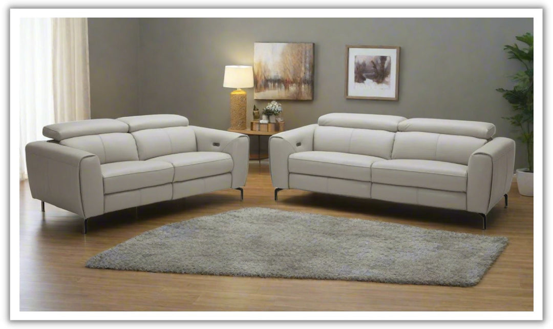 Jennifer Italia Azur Leather Power Reclining Living Room Set