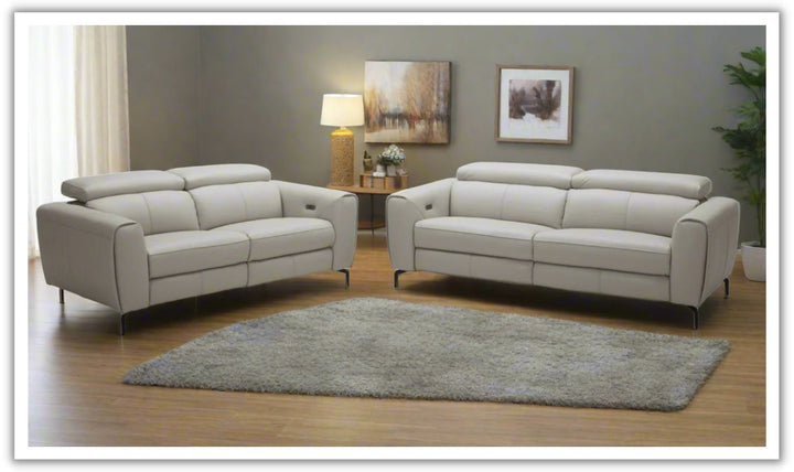 Jennifer Italia Azur Leather Power Reclining Living Room Set