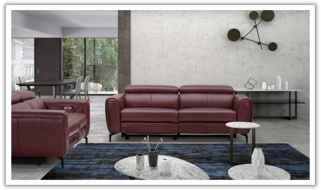 Jennifer Italia Azur Leather Power Reclining Living Room Set