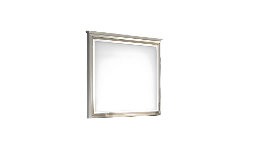 Jennifer Italia Brickfield Rectangle Mirror In Light Gray