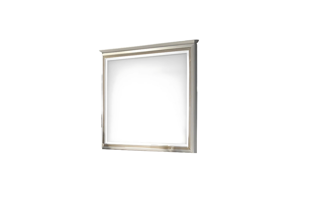 Jennifer Italia Brickfield Rectangle Mirror In Light Gray