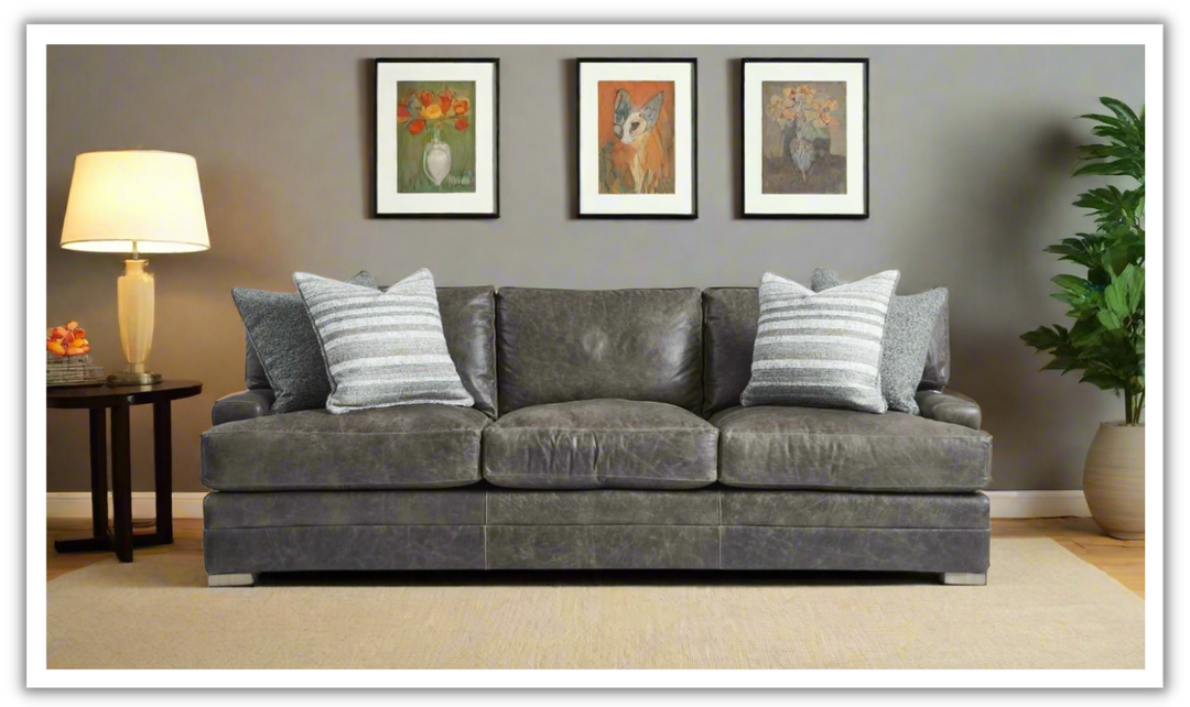 Bernhardt Burnham 3-Seater Leather Sofa-Jennifer Furniture