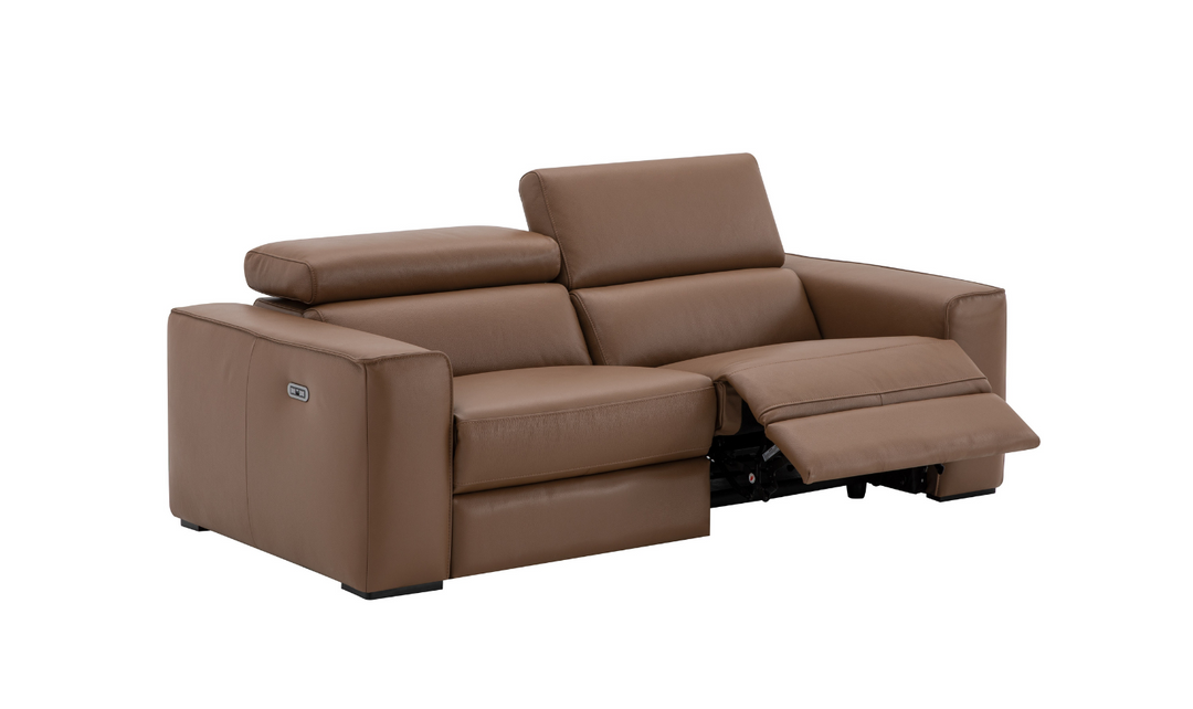 Jennifer Italia Incanto 2-seater Leather Power Recliner Loveseat with Storage Console