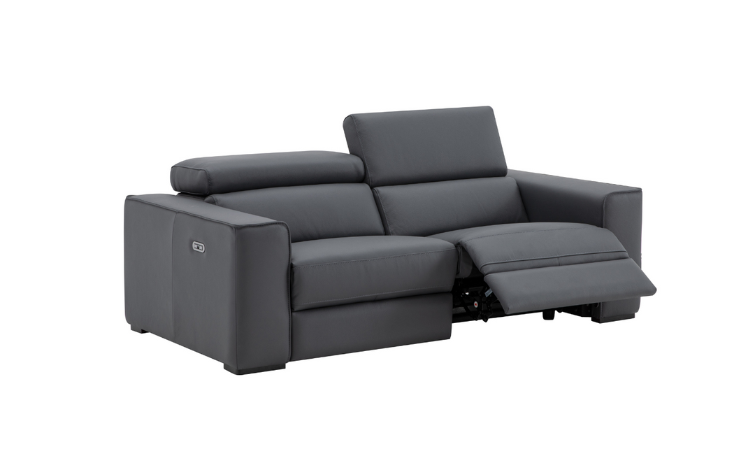 Jennifer Italia Incanto 2-seater Leather Power Recliner Loveseat with Storage Console