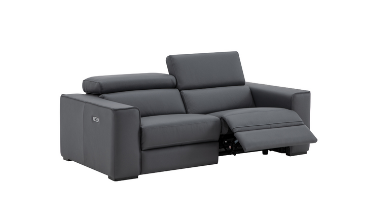 Jennifer Italia Incanto 2-seater Leather Power Recliner Loveseat with Storage Console