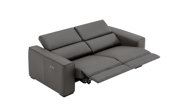 Jennifer Italia Incanto 2-seater Leather Power Recliner Loveseat with Storage Console