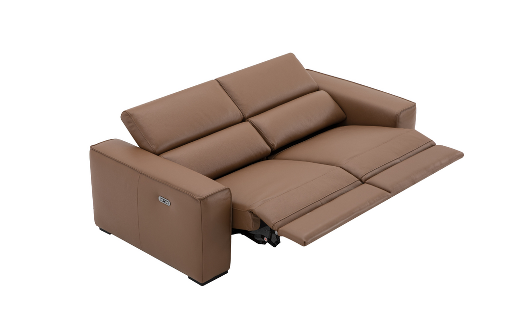 Jennifer Italia Incanto 2-seater Leather Power Recliner Loveseat with Storage Console