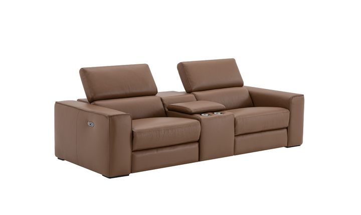 Jennifer Italia Incanto 2-seater Leather Power Recliner Loveseat with Storage Console