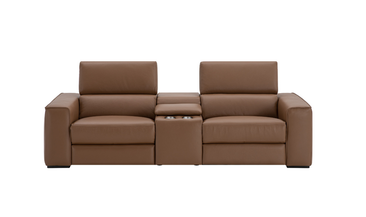 Jennifer Italia Incanto 2-seater Leather Power Recliner Loveseat with Storage Console