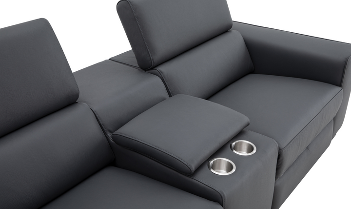 Jennifer Italia Incanto 2-seater Leather Power Recliner Loveseat with Storage Console