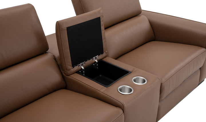 Jennifer Italia Incanto 2-seater Leather Power Recliner Loveseat with Storage Console