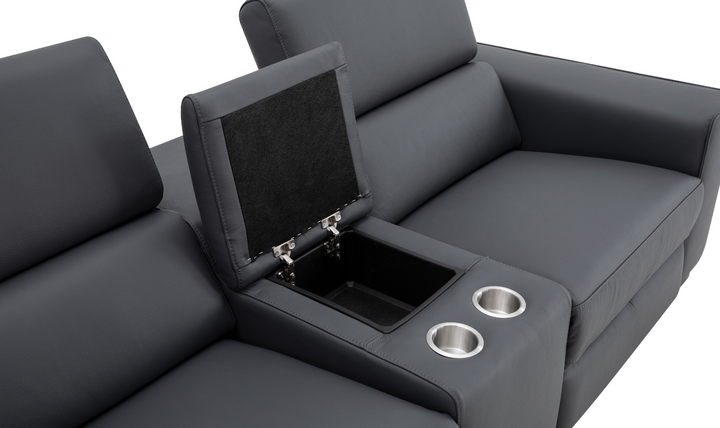 Jennifer Italia Incanto 2-seater Leather Power Recliner Loveseat with Storage Console