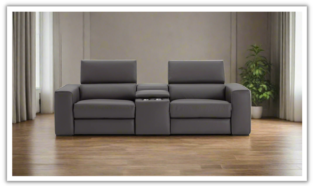 Jennifer Italia Incanto 2 Seater Power Recliner Loveseat with Storage Console-Jennifer Furniture