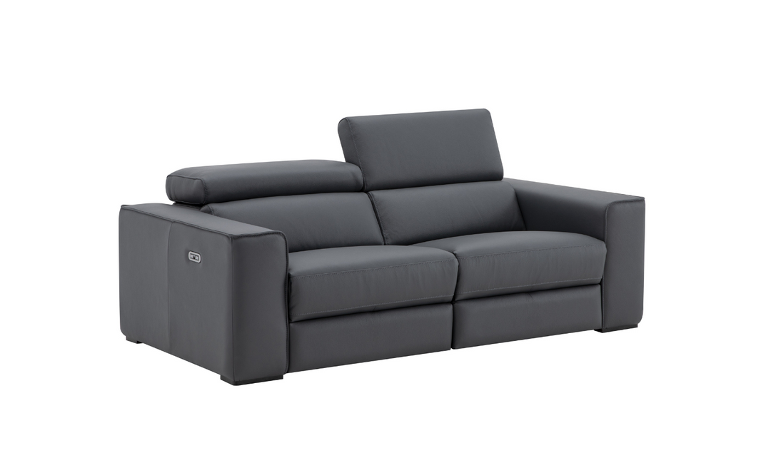 Jennifer Italia Incanto 2-seater Leather Power Recliner Loveseat with Storage Console