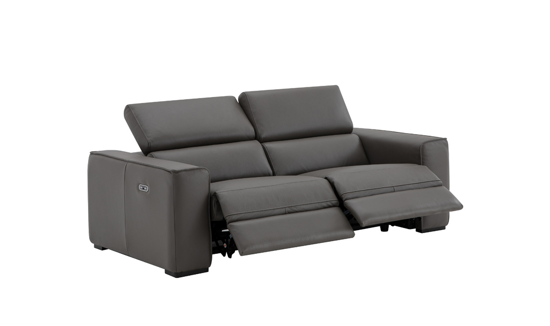 Jennifer Italia Incanto 2-seater Leather Power Recliner Loveseat with Storage Console