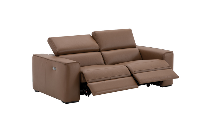 Jennifer Italia Incanto 2-seater Leather Power Recliner Loveseat with Storage Console