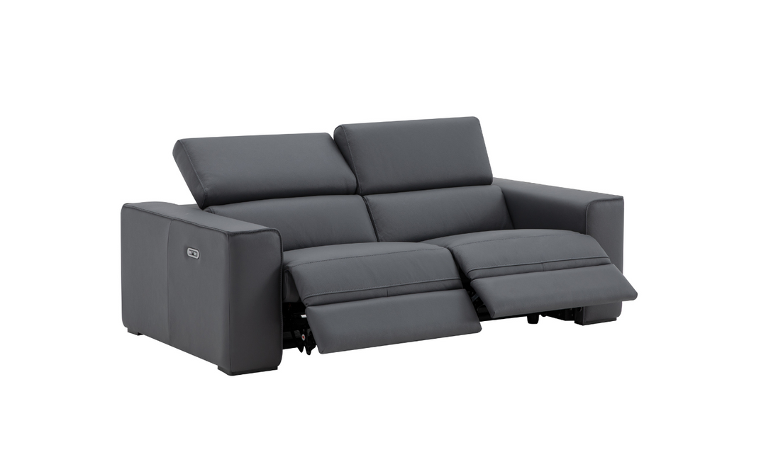 Jennifer Italia Incanto 2-seater Leather Power Recliner Loveseat with Storage Console