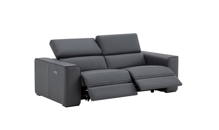 Jennifer Italia Incanto 2-seater Leather Power Recliner Loveseat with Storage Console