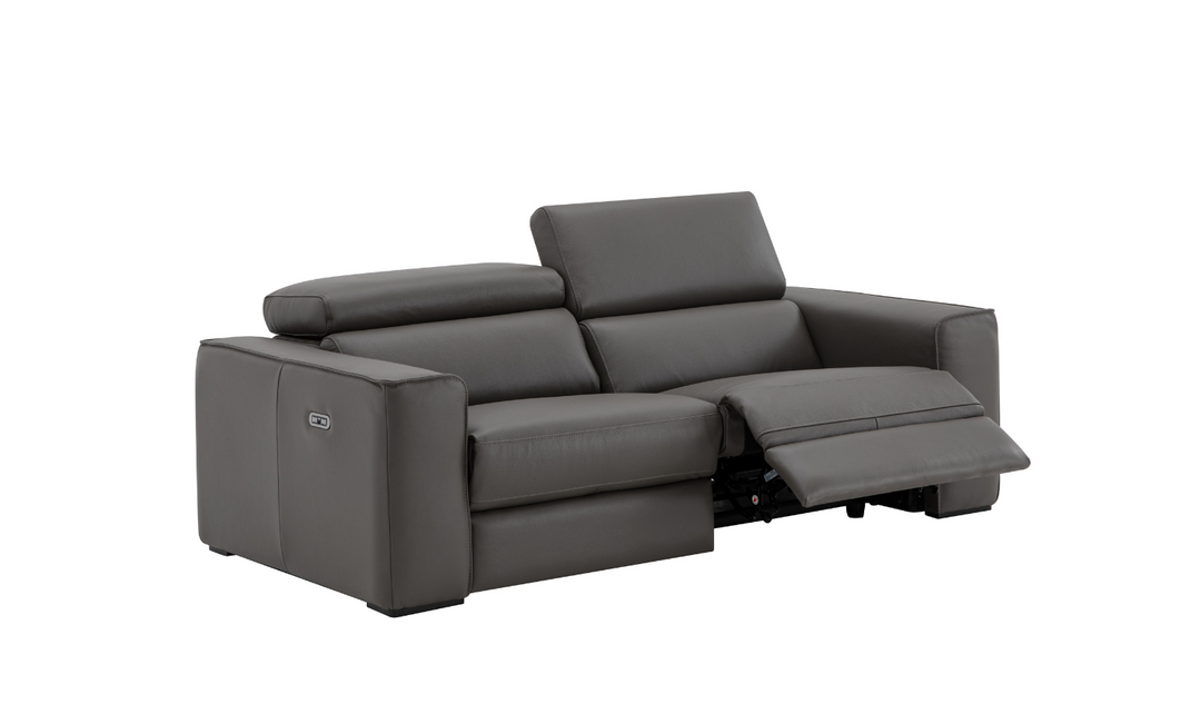 Jennifer Italia Incanto 2-seater Leather Power Recliner Loveseat with Storage Console