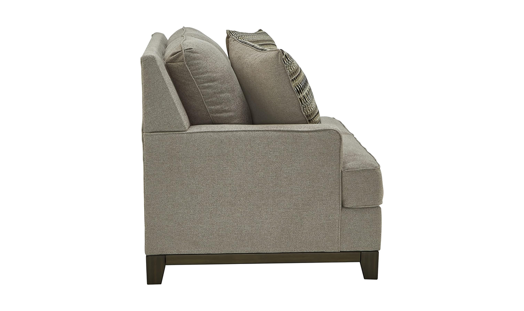 Modern Heritage Kaywood Stationary Fabric Loveseat in Granite Gray