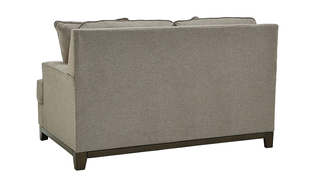 Modern Heritage Kaywood Stationary Fabric Loveseat in Granite Gray