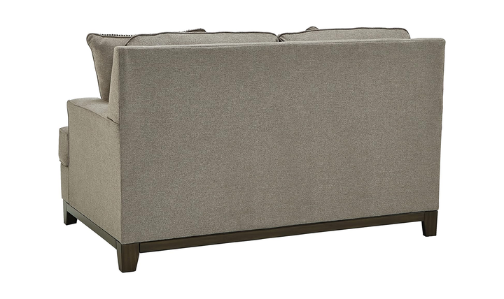 Modern Heritage Kaywood Stationary Fabric Loveseat in Granite Gray