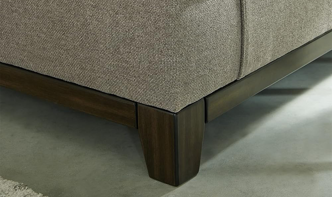 Modern Heritage Kaywood Stationary Fabric Loveseat in Granite Gray