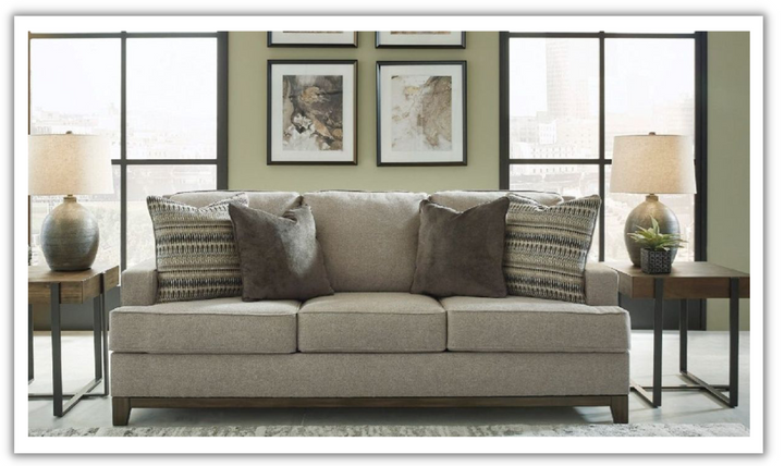 Modern Heritage Kaywood 3-Seater Fabric Sofa in Granite Gray