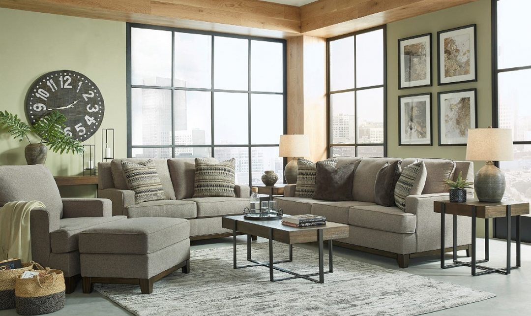 Modern Heritage Kaywood 3-Seater Fabric Sofa in Granite Gray