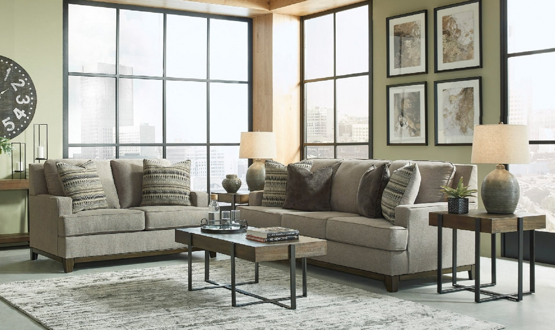 Modern Heritage Kaywood 3-Seater Fabric Sofa in Granite Gray