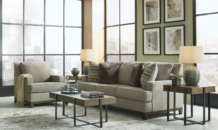 Modern Heritage Kaywood 3-Seater Fabric Sofa in Granite Gray